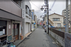 小金井市東町：洋菓子店の袖看板撤去(参考価格77,000円税込)